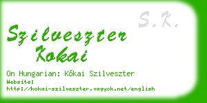 szilveszter kokai business card